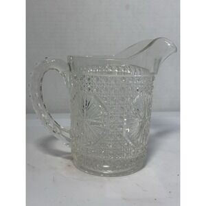 Imperial Star Medallion Pattern Glass Amelia Clear Juice Milk Pitcher MCM